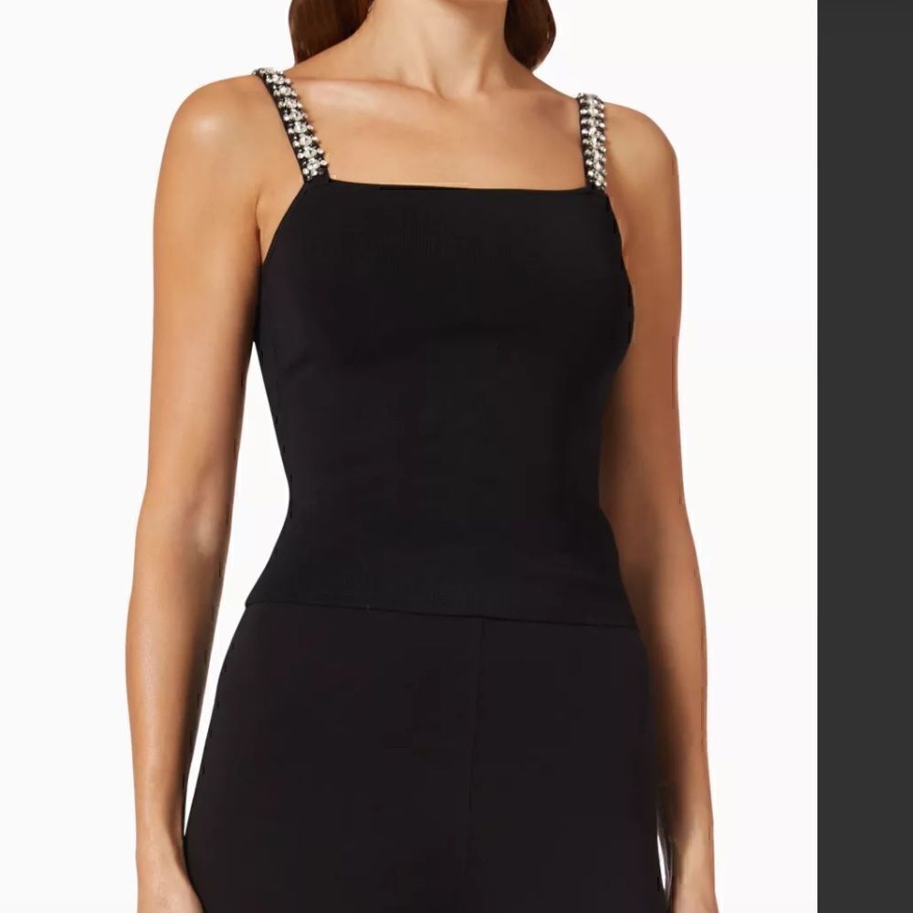 House of Harlow 1960 Drina Embellished Tank Top in Viscose-blend Knit